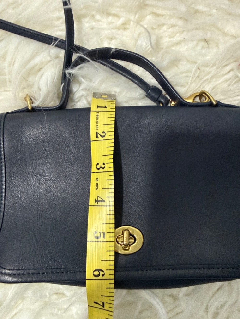 Coach 9924 Casino Navy Blue  Leather Top-Handle Crossbody Bag small - Picture 10 of 10